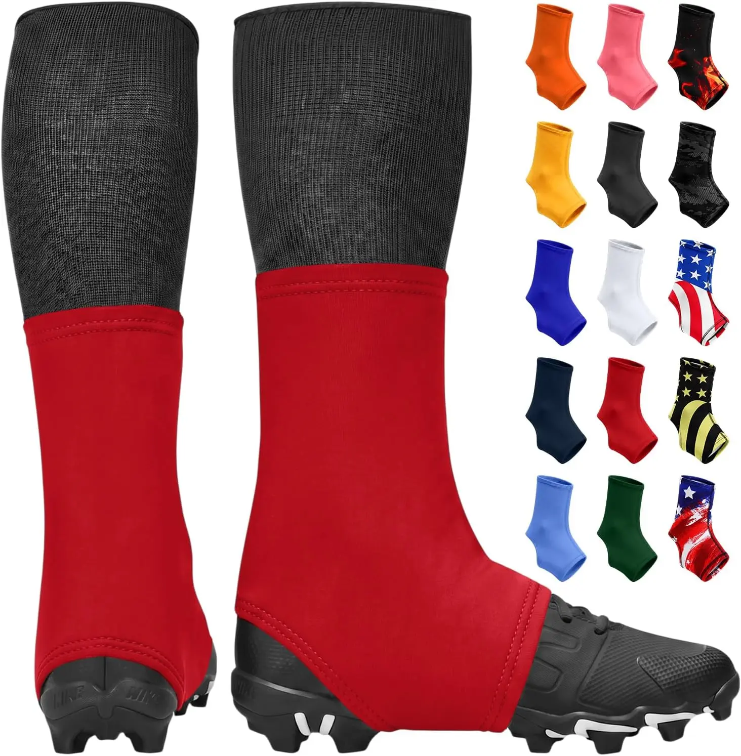 Exxact Sports Football Spats for Men & Boys, Solid White Polyester Spandex Cleat Covers, Flexible & Comfortable Football Accessories in 4 Sizes, Clean White Finish, Flexible And Comfortable, 4 Different Sizes, 88% Polyester, Easy To Clean, High Performanc
