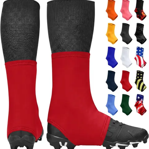 Exxact Sports Men's High-Performance Football Spats - Football Accessory, Clean White Cleat Covers, 4 Sizes, Imported, 88% Polyester-12% Spandex Blend, Flexible Wear, Comfortable, Easy to Clean, Machine Washable, Perfect Fit Every Time