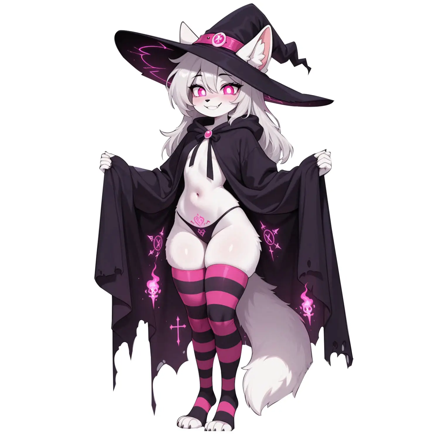 Cute Fantasy Fox Witch Vinyl Sticker, Pink Magic Animal Character Decal For Laptop, Water Bottle, Phone Case, Notebook, Car Window, Gamer Gift