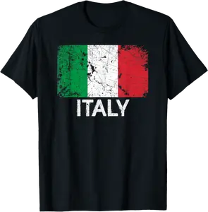 Italian Flag | Vintage Made In Italy Gift T-Shirt - Willianam Shop 67B08FW5Y1P5