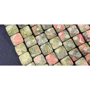 Crystal Agate Faceted Square Loose Beads Tiger Eye Green Dongling Faceted Small Square Beads Jewelry Accessories Blocks