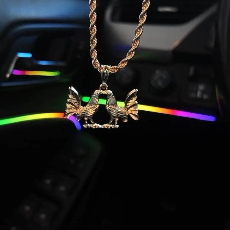 Men’s Alloy Rooster Necklace - Gold Metal Coating Animal Pendant, 24in Sturdy Rope Necklace Chain, Stylish Daily Male Costume Jewelry for Everyday Wear