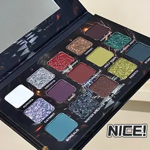 15-Color Anime Eyeshadow Palette: Shimmer, Matte & Highlighter 3-in-1! Vibrant for Cosplay & Smoky Looks. No Fallout, Built-in Mirror. Perfect Halloween Makeup & Gift for Teens! Flawless Cosmetic