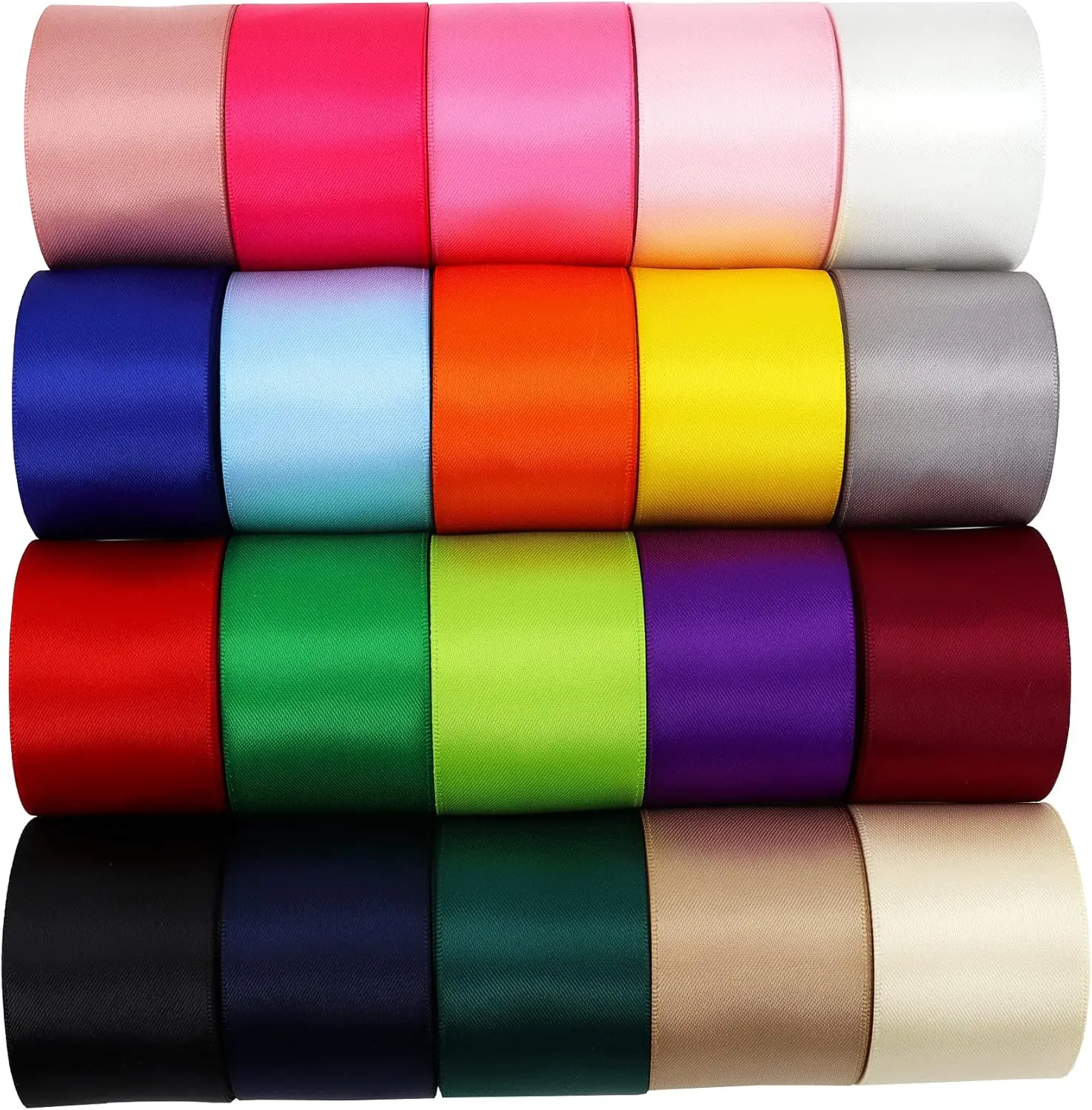 Double  Satin Ribbon - 1-1/2" Solid Color Assortment, 40 Yards Per Package -  Wrapping & Crafts