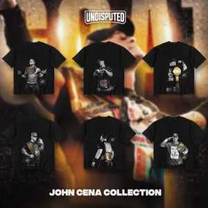UNDISPUTED [COLLECTION] John Cena "Greatest of All Time" Heavy Cotton WWE T-shirt - 16-Time World Champion Collection - Classic Pump Cover Oversized Gift - DTG Printed