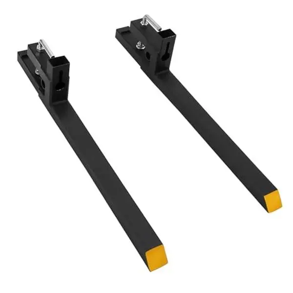 GARVEE 43 Inch Pallet Forks, 2000 Lbs Clamp on Pallet Forks, Heavy Duty Tractor Forks, Tractor Bucket Forks for Tractor Attachments, Skid Steer, Loader Bucket, Black