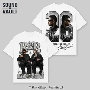 Raymond Brown R&B 2026 T-Shirt Two Sided Vintage 90s Rap Tee Raymond Brown Concert Merch Bootleg Graphic Tee Heavyweight Oversized TShirt Two Icons One Impact Hip Hop Music Shirt Trendy Y2K Aesthetic Streetwear Gift For Fan Men Women
