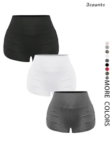 Women's All Over Print Ribbed Fabric Shorts, Basic Casual Comfy Breathable Skinny Shorts Fit for Daily Wear, Ladies Bottoms for All Seasons, Rib Knit Shorts