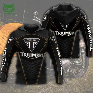 Triumph Motorcycles Yellow Line Black 3D Hoodie, Unisex Biker Graphic Pullover, Streetwear Sweatshirt, XS-6XL, Premium Gift for Fans
