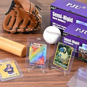 100ct Semi Rigid Card Holders & 100ct Card Sleeves for PSA, SGC, BGS, CSG Graded Card Submissions, Semi Rigid Card Sleeves, Baseball Card Protectors, PSA Graded Card Sleeves for Trading Card