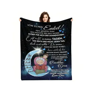 Festive German Grandma Blanket: Perfect Gift For Grandson - Soft Fleece, Machine Washable, 65"X165" (165cm X 165cm)-30*40in