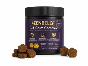 ZENBELLY Gut-Calm Complex Soft Chews, Advanced Dog Probiotics for Digestive Health, Anxiety & Stress Relief, Savory Beef Liver, 60 Count