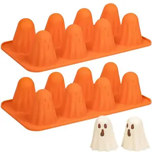 Ghost Silicone Mold, 2 Packs Ghost Chocolate Candy Molds Halloween Silicone Molds for Jelly, Chocolate, Candy, Gummy, Crayon, Resin Birthday CakeGift