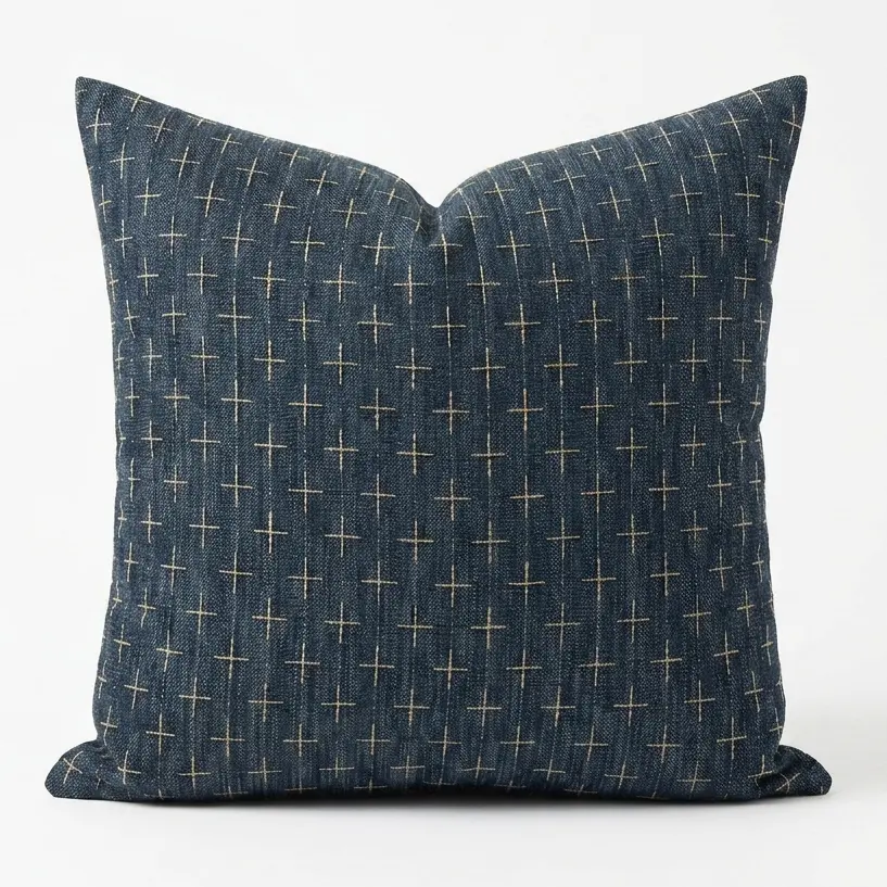 Sashiko Cross Pillow Cover 20"
