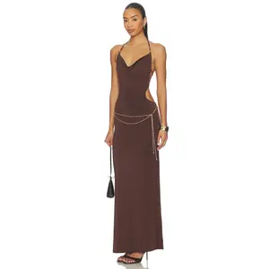 Tiger Mist Suriya Maxi Dress in Chocolate