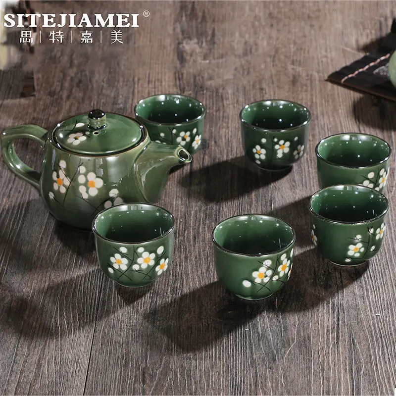 Ceramic tea set with teacup and teapot, equipped with a filter, suitable for home use, gift-worthy, in a fresh and elegant gift box, perfect as a gift or souvenir