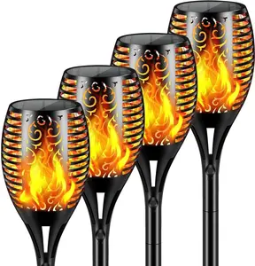 Large Solar  Lights Flickering Flames  43'' Height (4)