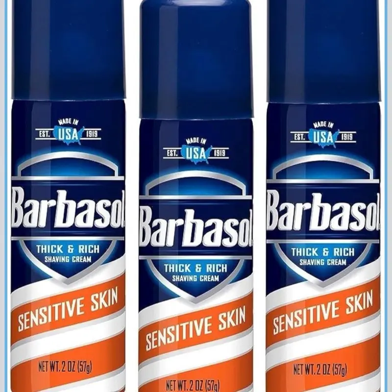 Barbasol Thick & Rich Shave Cream for Sensitive Skin 2 oz Pack of 3 Made in USA 1919