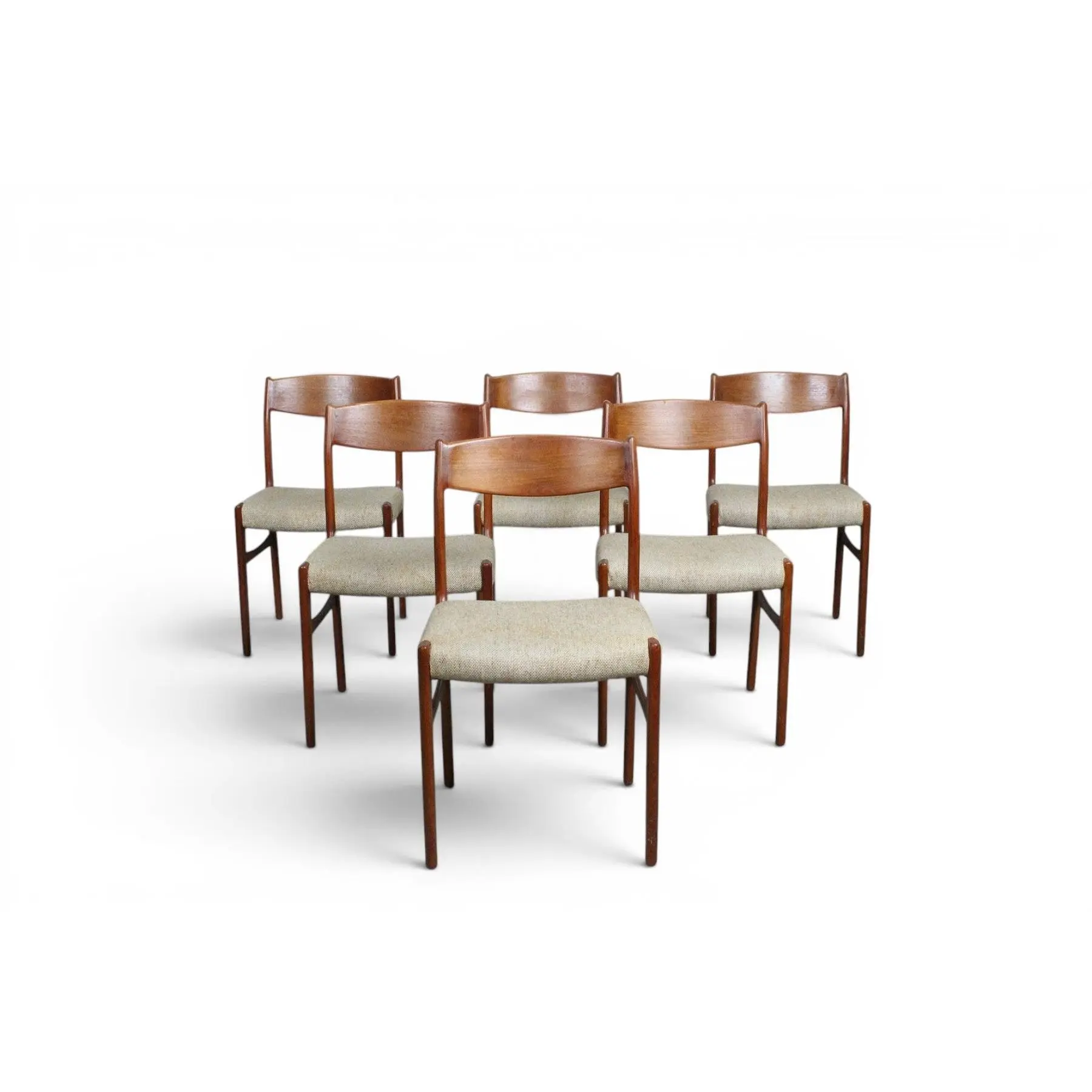 SET OF SIX TEAK DINING CHAIRS BY GLYNGØRE STØLEFABRIK