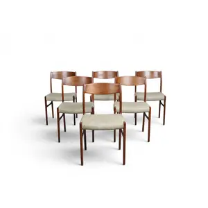 SET OF SIX TEAK DINING CHAIRS BY GLYNGØRE STØLEFABRIK