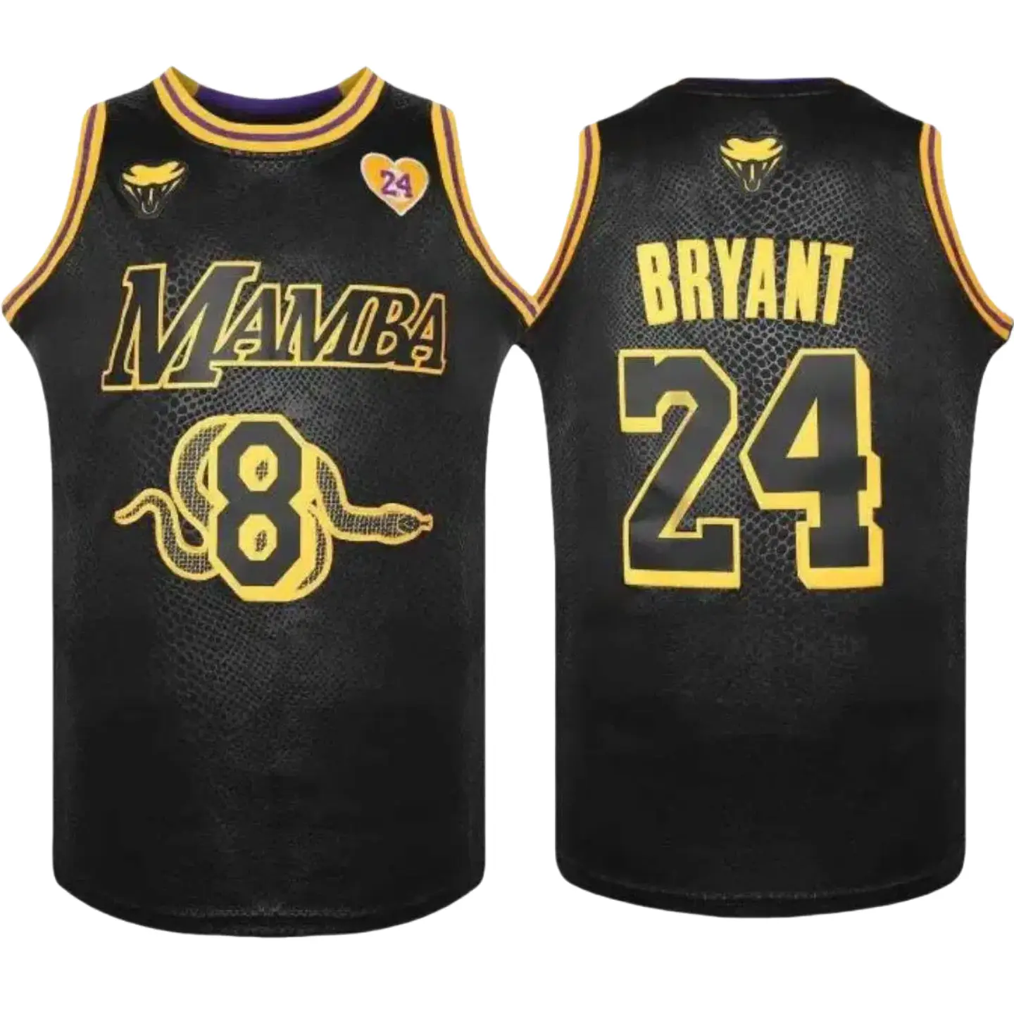 Men's 8 Legend 24 Snakeskin MAMBA Stitched Casual Bryant Basketball Vest, Sleeveless Basketball Jersey Sports Top Athletic Techwear