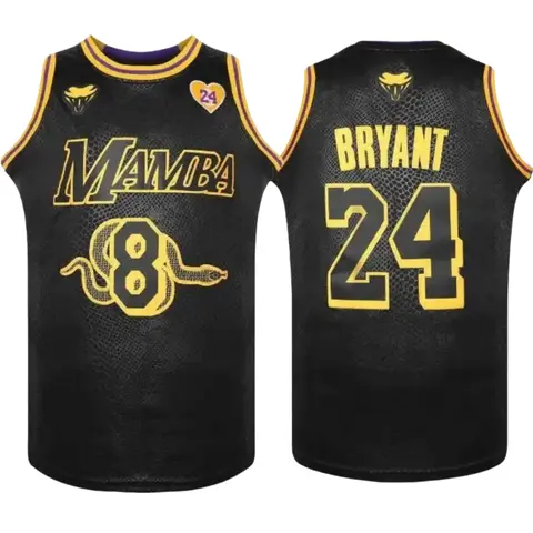 JKNAKN Men's 8 Legend 24 Snakeskin MAMBA Stitched Bryant Basketball Vest - Sleeveless Athletic Top, Quick Dry Workout Top, Sporty Chic Male Clothing, Professional Sports Techwear