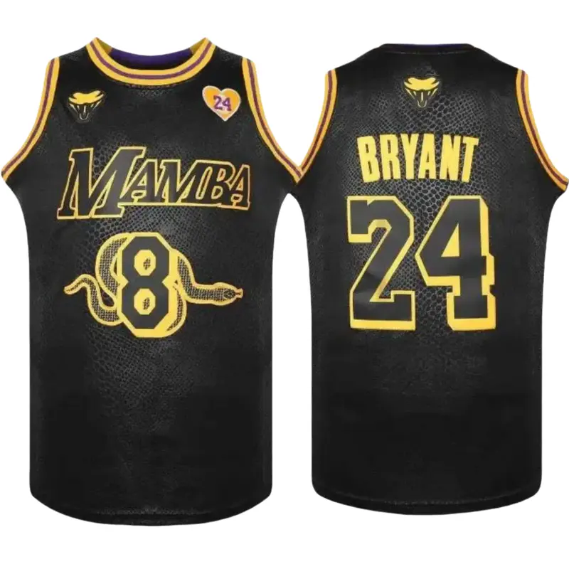 JKNAKN Men's 8 Legend 24 Snakeskin MAMBA Stitched Bryant Basketball Vest - Sleeveless Athletic Top, Quick Dry Workout Top, Sporty Chic Male Clothing, Professional Sports Techwear