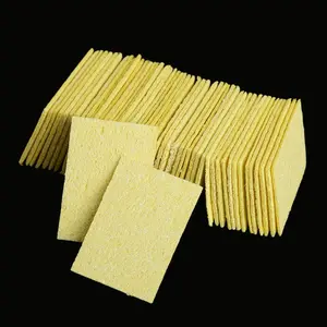50PCS Soldering Sponge, Replacement Cleaning Pads for Soldering Iron, Yellow Special High Temperature Cleaning Sponge