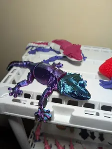 Articulating Silk Printed Gecko