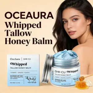 OCEAURA Whipped Tallow Honey Balm - Copper Tripeptide Gentle Firming Hydrating Moisturizing Moisturizer Skin Balm, Body Care