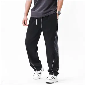 tiktok freeship Men’s  long  with an elastic waistband and pockets—casual, comfortable streetwear style;  jogger for home and outdoor use; retro, versatile, suitable for all seasons and activities  men workout Casual Loose-Fit Drawstring Pants slacks
