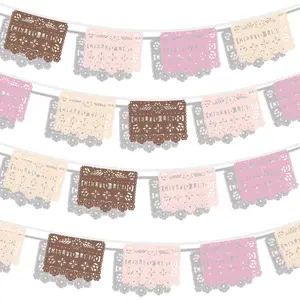 Mexican Cielito Lindo Party Decorations - 2 PCS Cielito Lindo Papel Picado Banners 196.8 in (16 ft 5 in) Cinco de Mayo Fiesta Garland for Birthday and Baby Shower