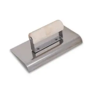 Edger 6 x 6 Stainless Steel Trowel with Wooden Handle for Smooth Finishing