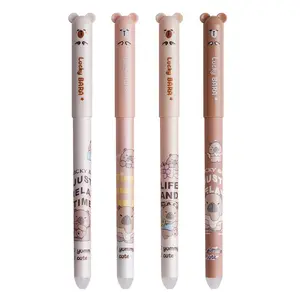 Kawaii Lucky BARA Capybara Erasable Gel Pen 0.5mm, Erasable Ink, Cute Bear Aesthetic Pen Set, No Bleed Smooth Writing Pens for Bullet Journal, School & Office, Perfect Gift for Students & Stationery Lovers