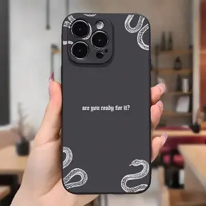 Aesthetic Snake-Themed  Case Suitable For  Models 16, 11, 15, 14, 13, 12 Pro Max, And XR Plus. This Black Protective Phone Case Makes A Great Birthday Or Christmas Gift For Fans And Teenagers.,Suitable For 17 Air