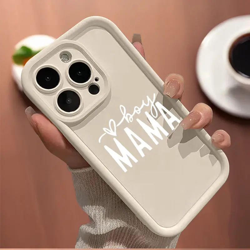 V-Boy Mama Case for iPhone 17 Air 16 15 14 Pro Max 13 12 11 XR XS E Plus Pattern Soft Matte TPU Armor Lens Protection Rugged Phone Back Cover Protective Smartphone