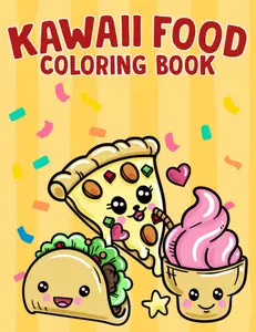 Kawaii Food Coloring Book: Kawaii Food Coloring Book, Cute Kawaii Sweet Treats: Dessert, Cupcake, Donut, Candy, Ice Cream, Chocolate, Food, Fruits( Easy Coloring Pages for Kids & Adults)