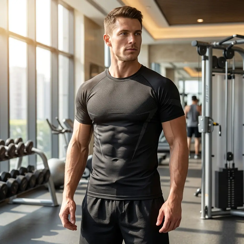 Men's Compression Shirt, Mens Gym Shirt, Compression Tops for Men, Workout T-Shirt Men, Athletic Tight Shirt