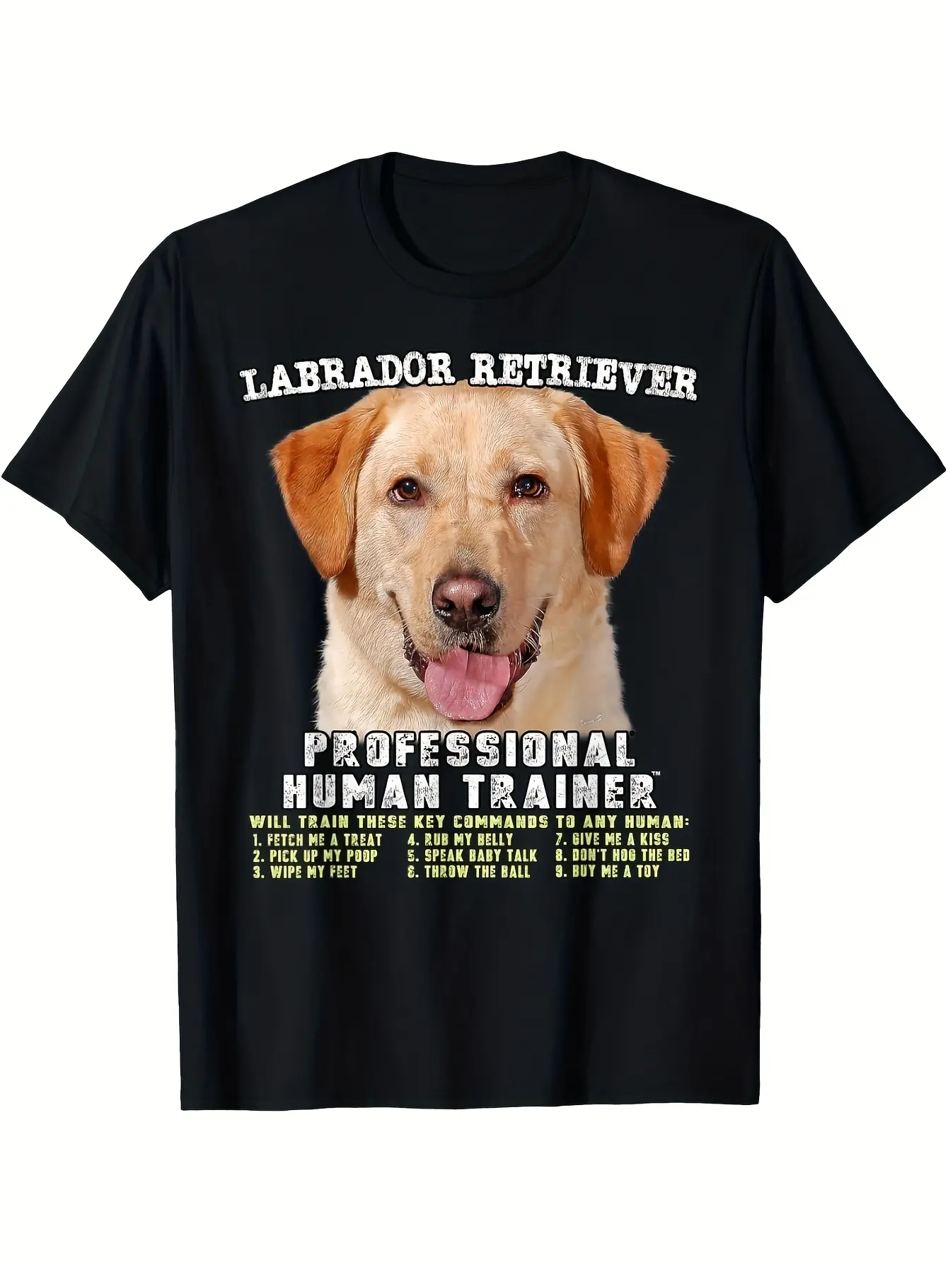 Labrador Retriever Yellow Lab Professional Human T unisex soft cotton short sleeve t shirt, vintage graphic casual tee for men women teens, perfect birthday holiday gift for camping travel gym daily street casual wear