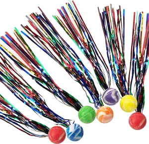 Comet Balls, Bulk Set of 20, Bouncy Super Balls with Colorful Streamers, Birthday Party Favors for Kids, Goodie Bag Fillers, Fun Assorted Colors