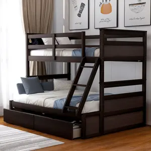 ARCH Twin over Full Bunk Bed with Storage - Espresso(OLD SKU :LP000022AAP)