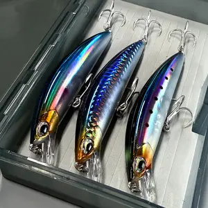 3-Pack Far Casting Wobbler Minnow Fishing Lures 10cm 29g Laser Bionic Reflective Coating Heavy Weight Fast Retrieve Sharp Hooks