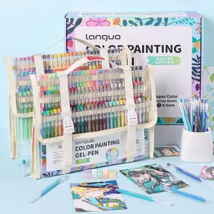 Languo 168pcs Storage Bag Notebook Pen Set, High-Value Note Pen, Drawing and Graffiti, Painting Set, Strong Coverage, Even Ink Discharge, Art Supplies