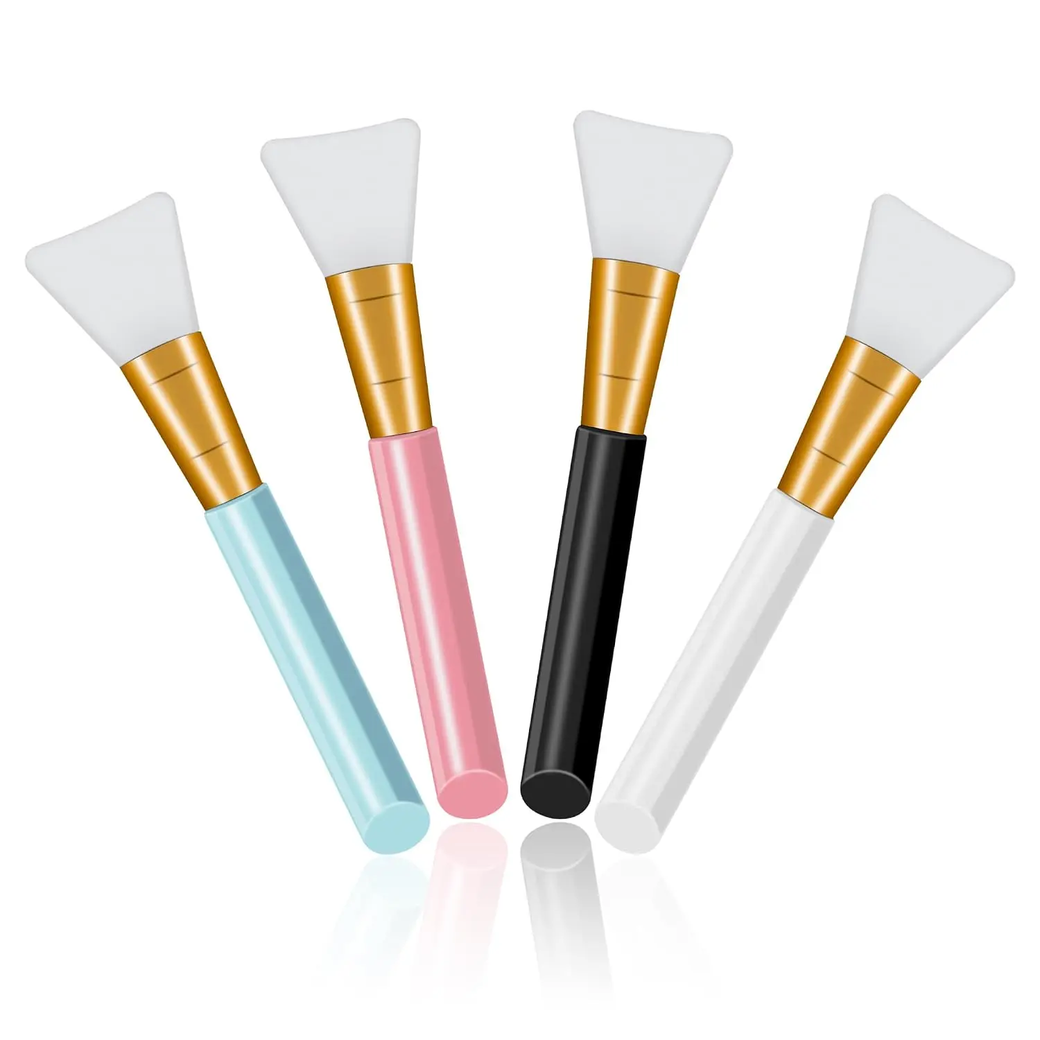 4PCS Silicone Face Mask Applicator Brushes, Soft Flexible Facial Spatulas for Mud, Clay & Skincare Masks