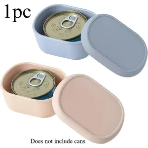Container for Storing 3Oz Cat Food Cans Made of Silicone | Features an Airtight Lid, Reusable Box for 200Ml/70Oz, Preserves Food Freshness