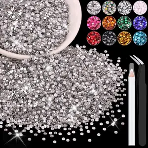 5000PCS 3mm Resin Rhinestones in Bulk (Clear), Bedazzling Flatback Crystals for Crafts DIY Nail Decoration, Gems Charms for Tumbler Shoes Clothing Fabric with Pickup Pen and Tweezers