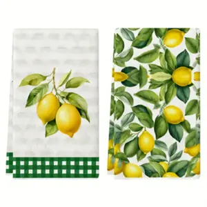 Lemon Kitchen Towels Set of 2, Multipurpose Cleaning Cloths, Dish Drying Cloths, Hand Towels, Kitchen Decor, Neighbors Gift, Moving Gift, Mom Gift, Friend Birthday Gift