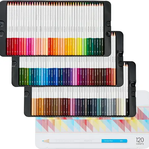MEEDEN Artist Colored Pencil Set:72/120 Count Vibrant Colors Drawing Pencils with Professional Oil Based Soft Core for Arts & Crafts - Smooth Writing, Easy Blending Shading & Layering