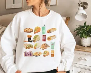 Taco Bell Unsex Sweatshirt, Taco Bell Lover Crewneck Gift, Fun Food Pullover Gift Fabric