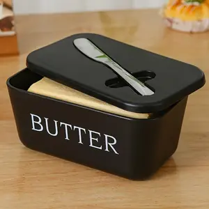 Advanced Food-Grade PP Butter Dish with Knife, Large Durable Easy-Clean Cabinet Butter Keeper, Fashionable Design, Durable Plastic, Reusable Food Organizer